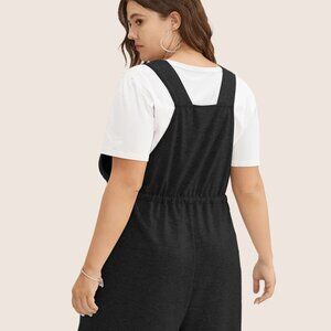 Black overall romper dress